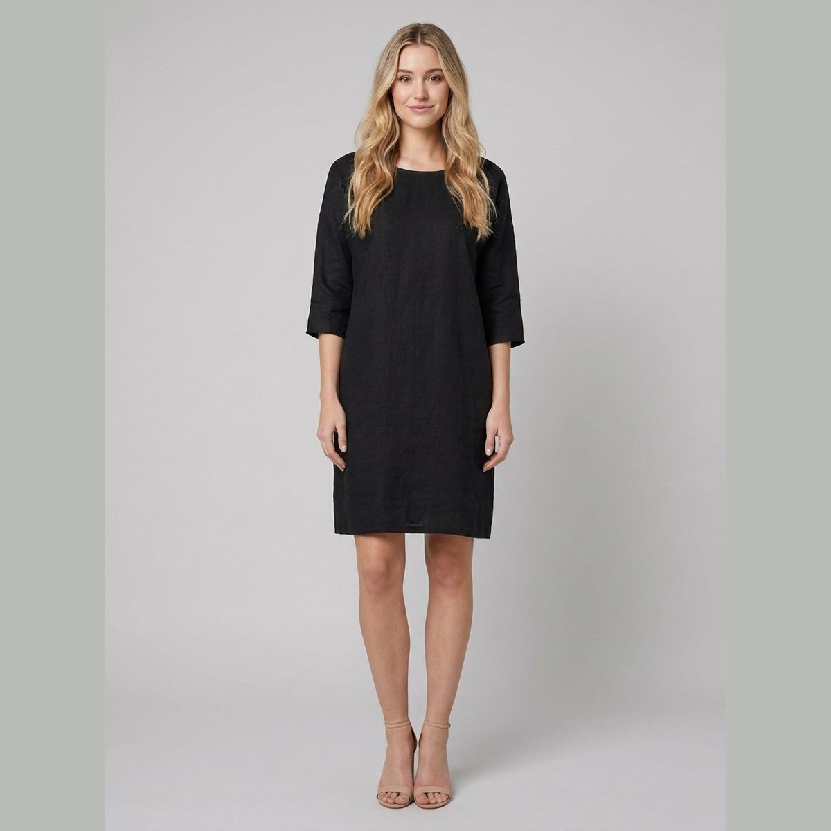 Ava | Women's Dress Relaxed Fit Linen, Knee-Length Summer Dress