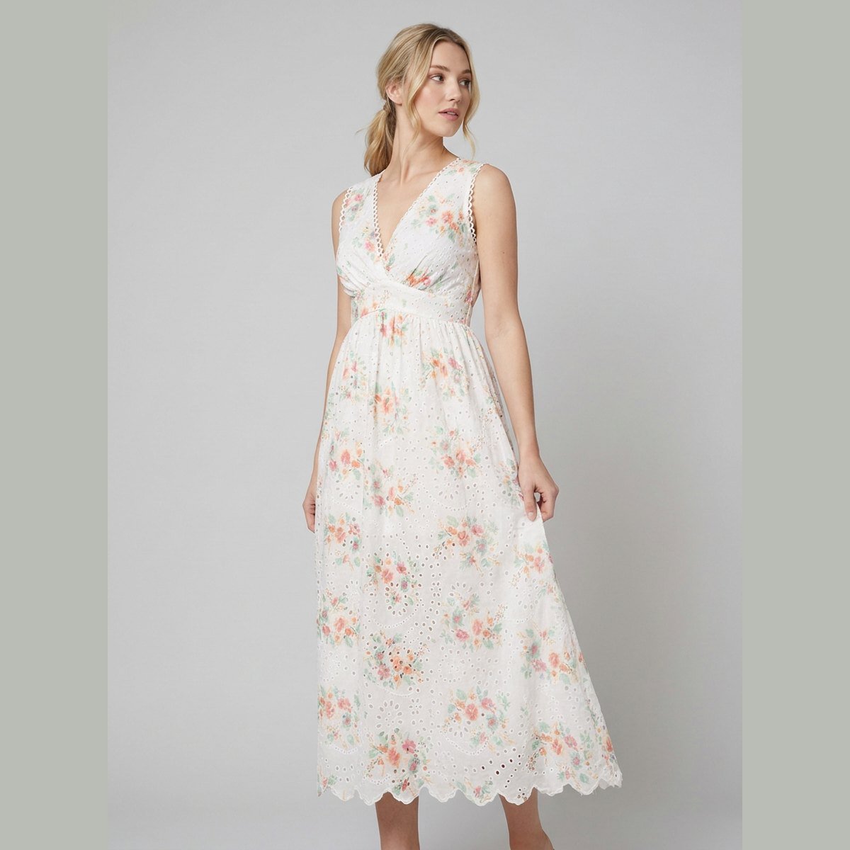Ava | Maxi Dress Eyelet Floral, Cotton Summer Dress