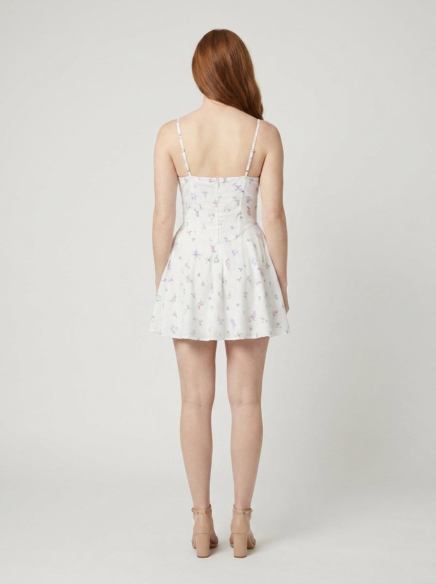 Ava | Mini Dress Lightweight Floral Print, Adjustable Straps