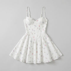 Ava | Mini Dress Lightweight Floral Print, Adjustable Straps