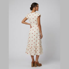 Ava | Polkadot Midi Dress Lightweight, Flattering Summer Dress for Women