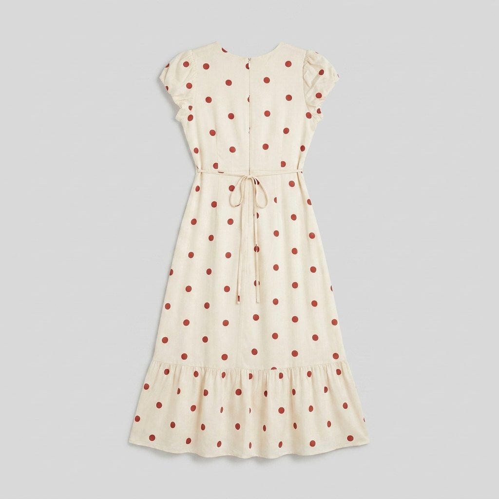 Ava | Polkadot Midi Dress Lightweight, Flattering Summer Dress for Women