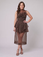 Aveline Maxi Dress | One Shoulder, Ruffled Tiered Long Dress for Women