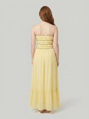 Bella | Boho Maxi Dress Lightweight, Spaghetti Strap Ruffle Hem for Summer and Wedding Guests