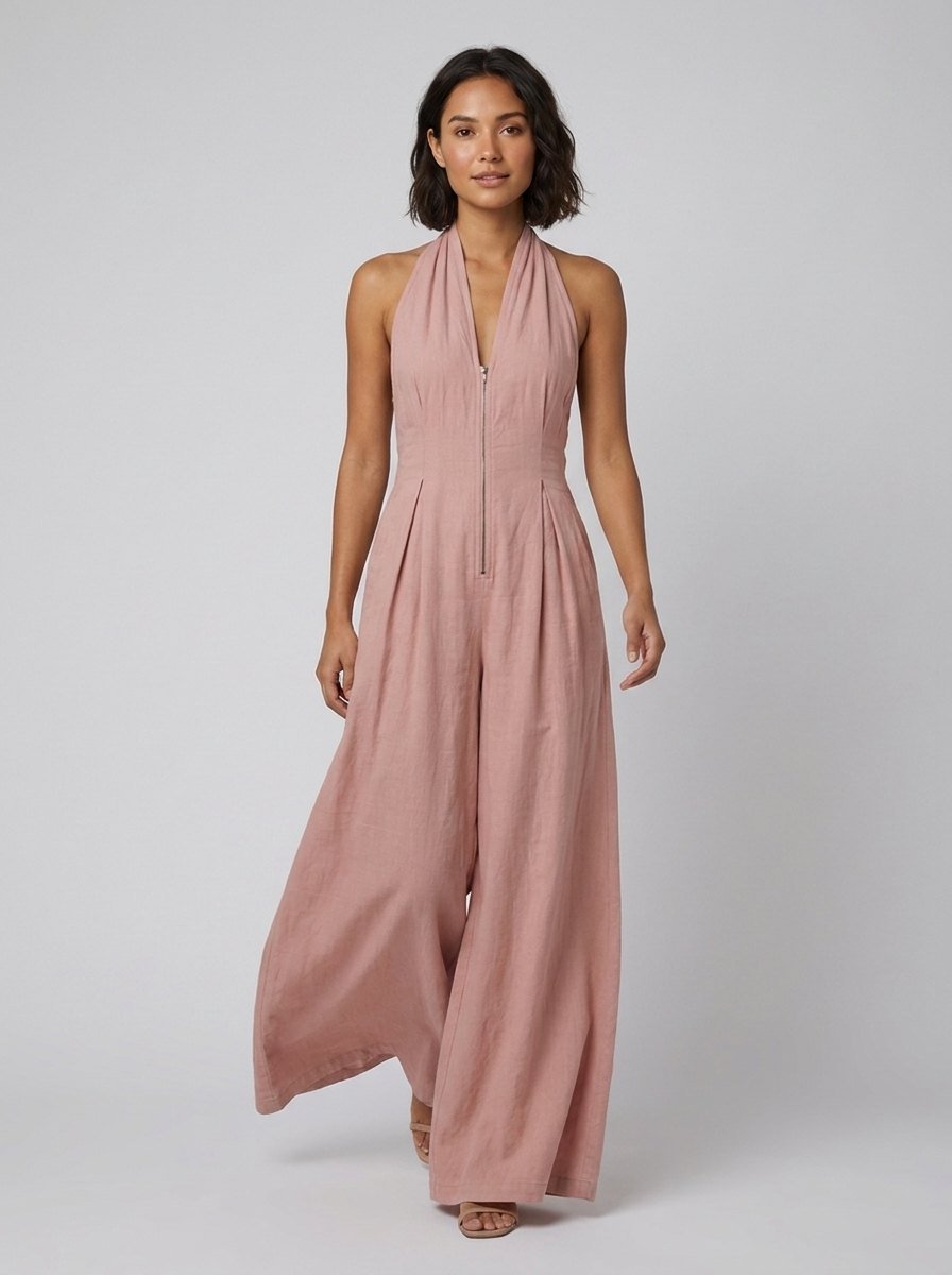 Bella | Jumpsuit Women Cotton-Linen Blend, Bohemian Style, Regular Fit