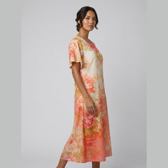 Bella | Floral Dress Midi Length, Lightweight Summer Wedding Guest Dress