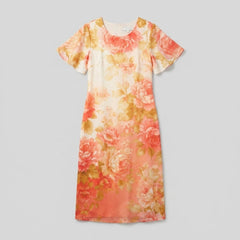 Bella | Floral Dress Midi Length, Lightweight Summer Wedding Guest Dress