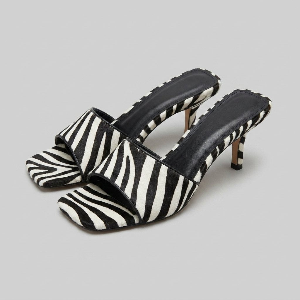 Bella | Stiletto Flip Flops Women Leather Blend, Cushioned Insole