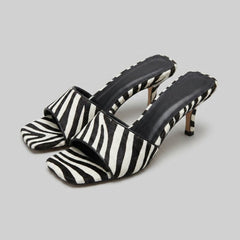 Bella | Stiletto Flip Flops Women Leather Blend, Cushioned Insole