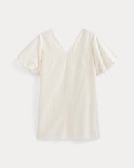 Blythe Womens Dress | Organic Cotton Silk Voile, Mini Length, Bubble Sleeves