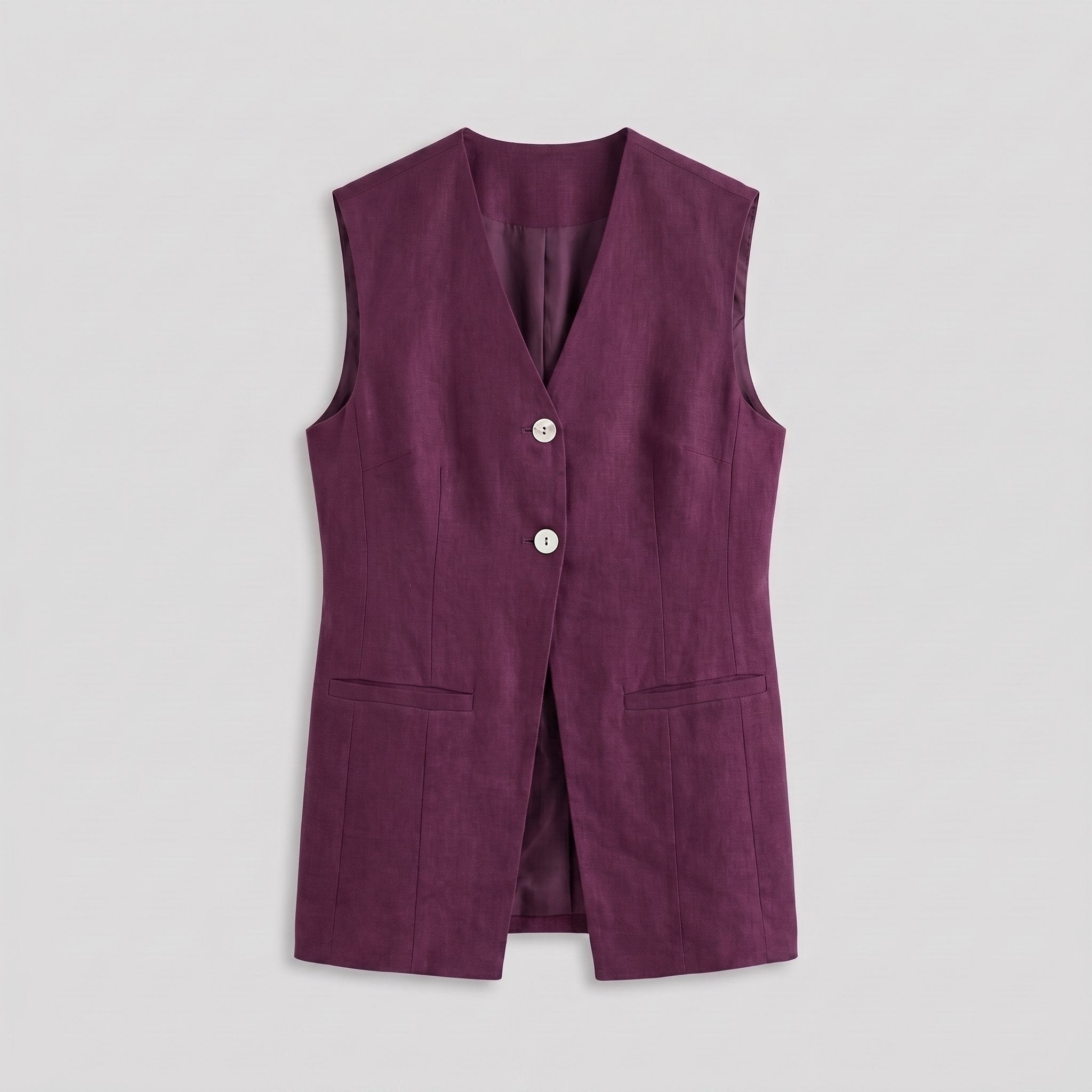 Blythe Vest | Deep Aubergine, Fully Lined