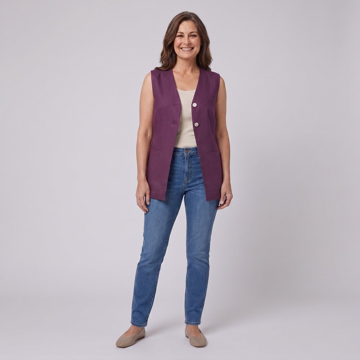 Blythe Vest | Deep Aubergine, Fully Lined