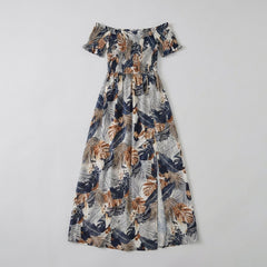 Bora | Floral Maxi Dress Off Shoulder, Bohemian Summer Dress for Wedding Guests