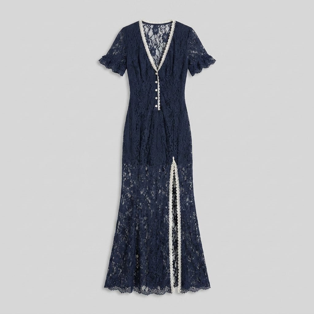 Bora | Midi Dress Vintage Boho Floral Lace, Lightweight Summer Wedding Guest Dress