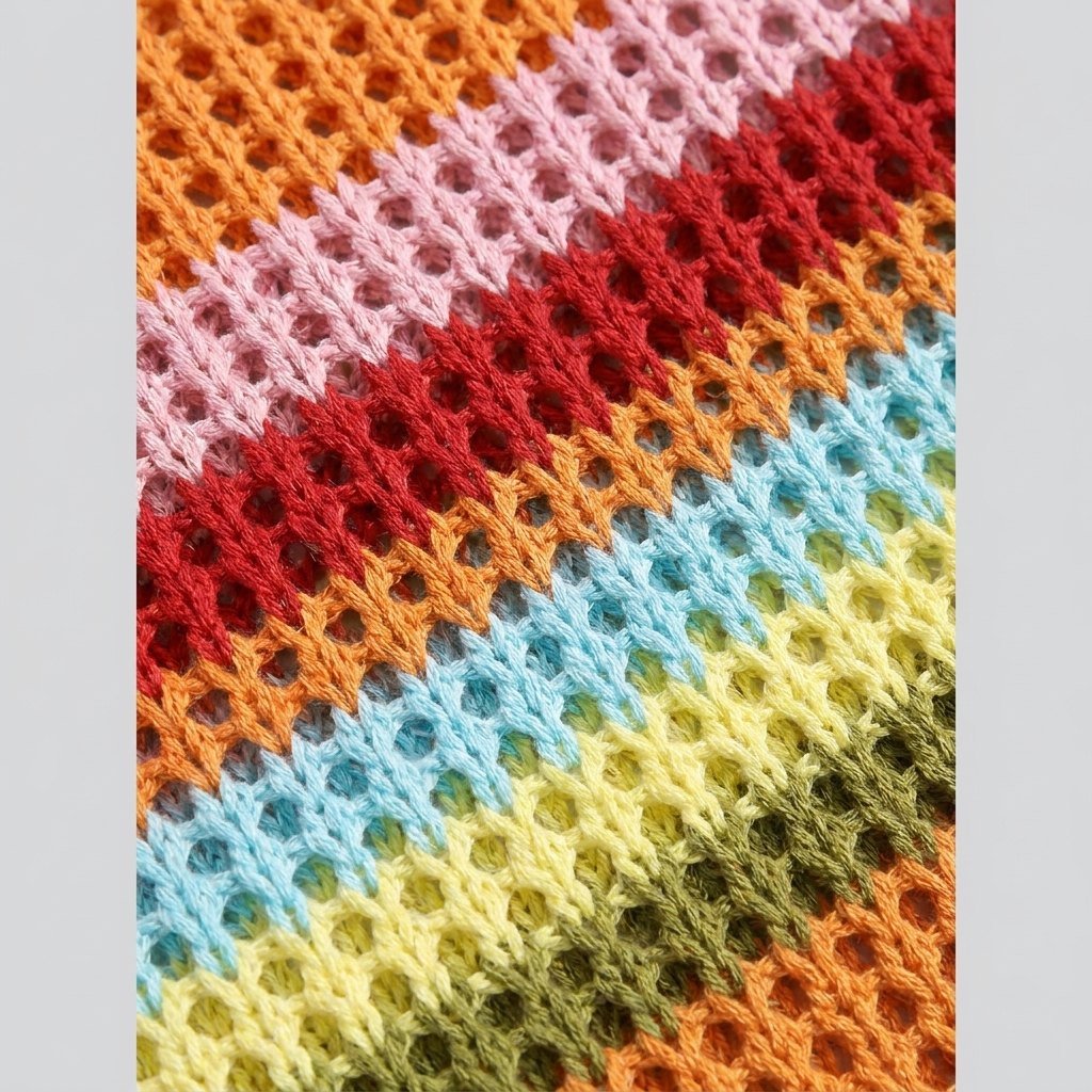 Breezy | Beach Cover Up Knitted Color Block, Sleeveless Design