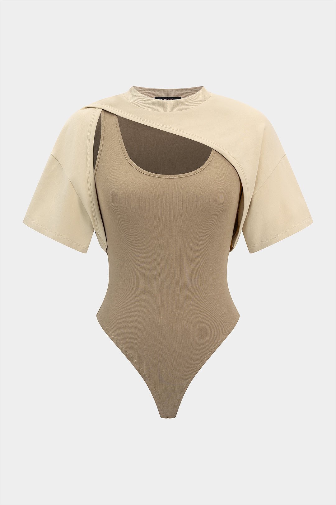 Breezy Bodysuit | Asymmetrical Short Sleeve, Soft Fabric