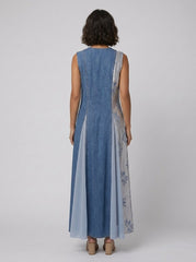 Breezy | Denim Dress Asymmetrical Patchwork, Comfortable Fit for Women