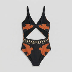 Breezy |Swimwear Bird Print, Medium Stretch One Piece Swimsuit