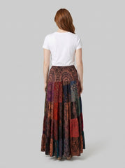 Brielle Maxi Skirt | Lightweight Rayon, Boho Patchwork Design