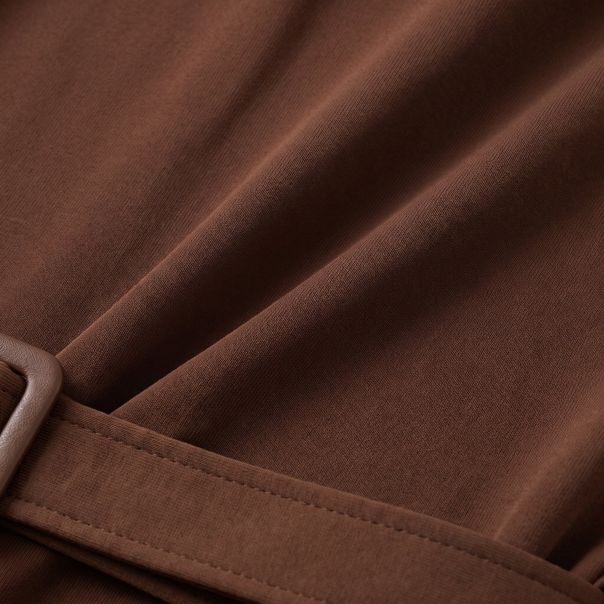 Bristol Mini Dress | Brown Stretch Jersey, Off Shoulder Party Dress for Women