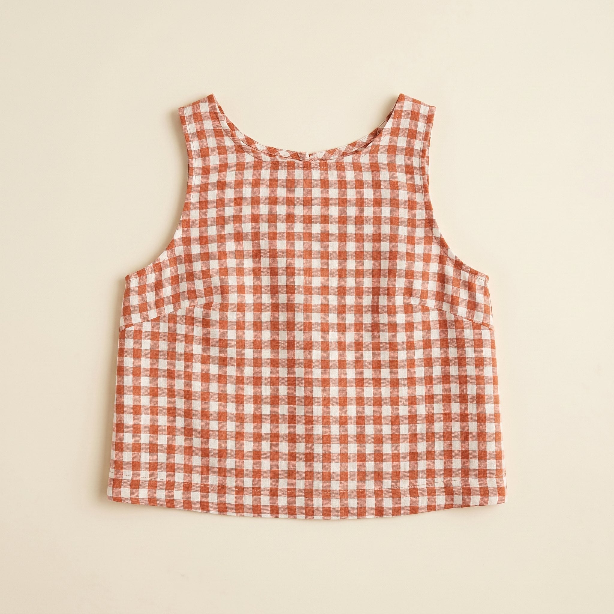 Bryn Women's Top | Lightweight Gingham Tank Top, Sleeveless Design