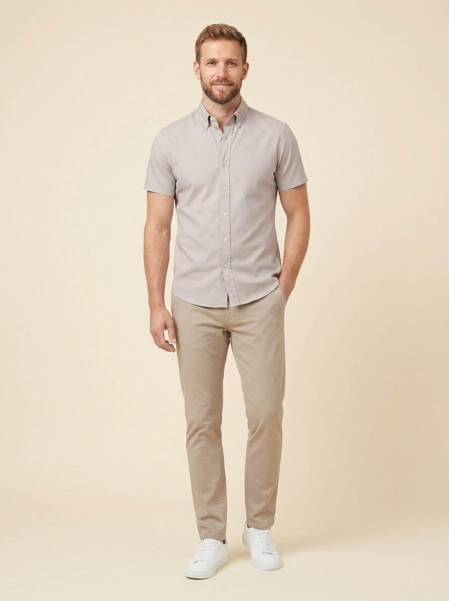 Caden Casual Shirt | Cotton Twill, Short Sleeve, Button Down Collar