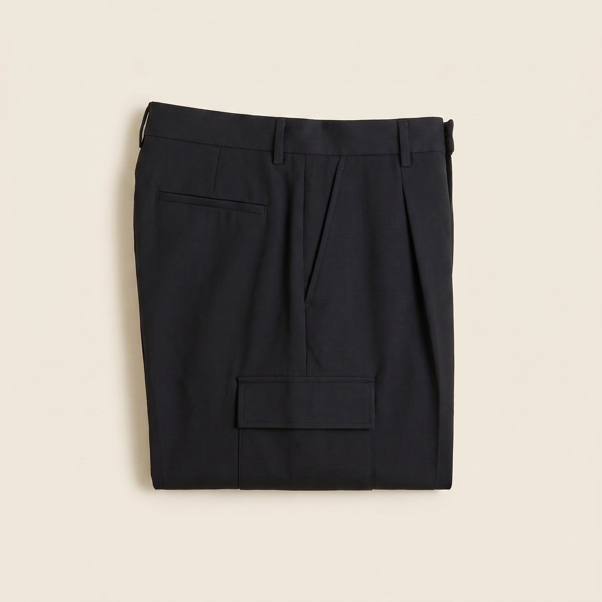 Caden Men's Cargo Shorts | Black Stretch Wool, Relaxed Fit, Multiple Pockets