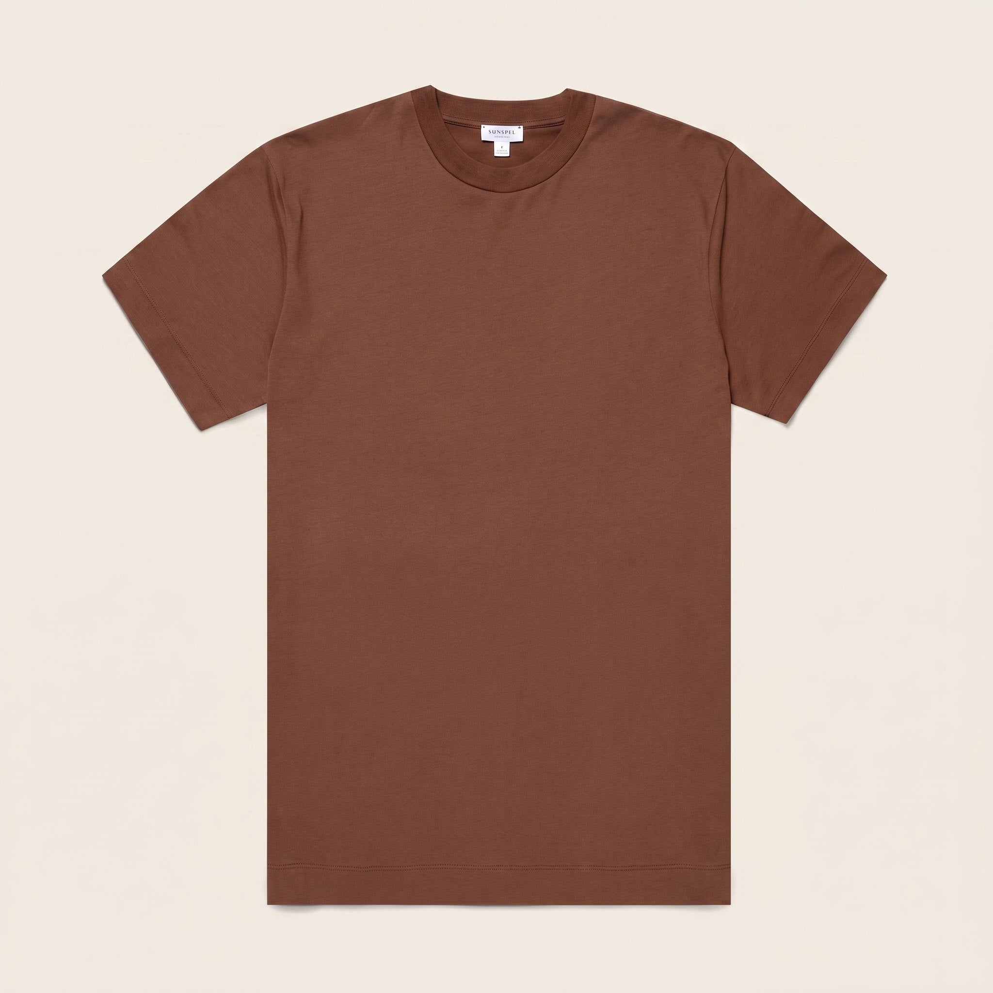 Caden Oversized T Shirt | Relaxed Fit, Brushed Cotton, Chestnut