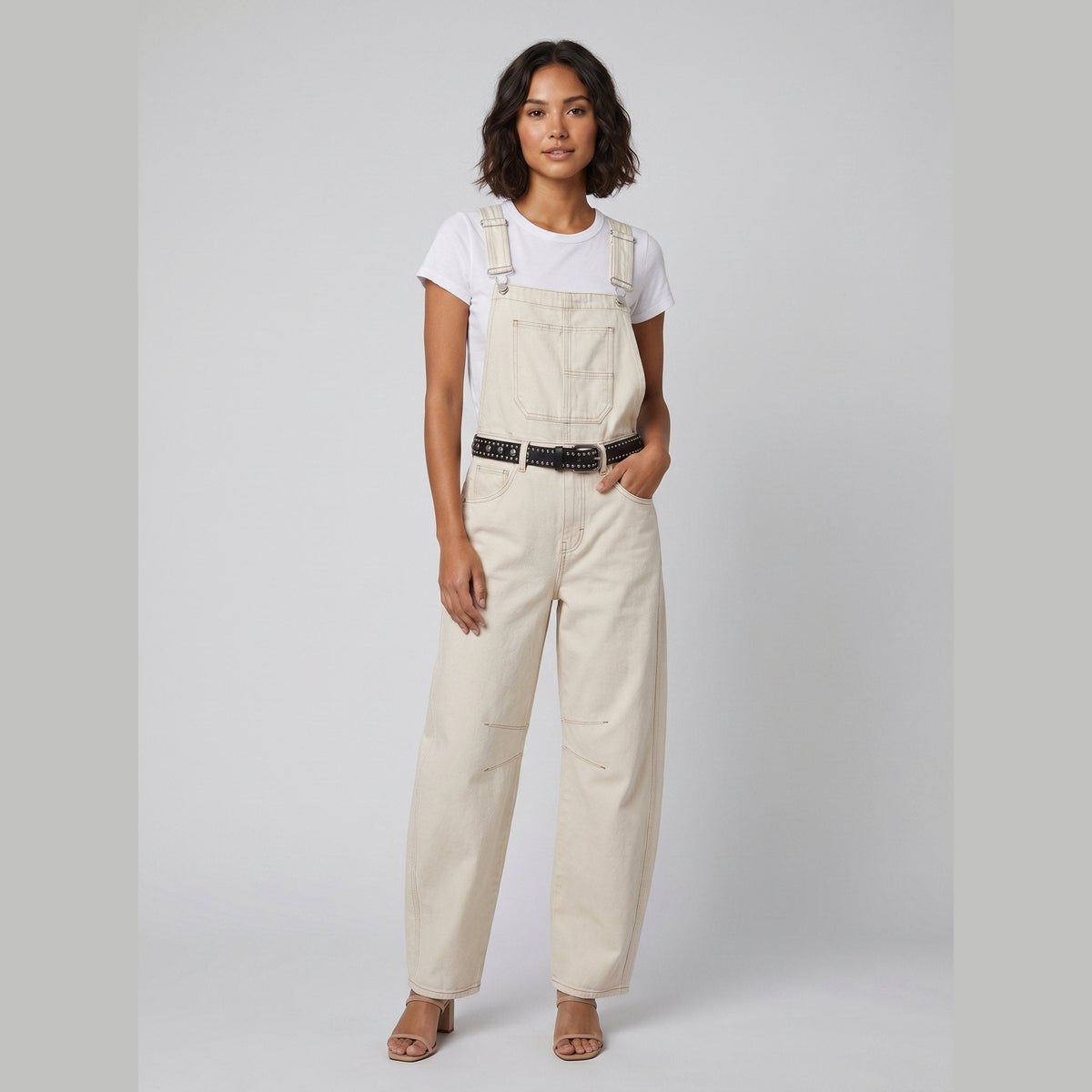Cali | Denim Overalls for Women Soft-Washed Cotton, Wide-Leg Design
