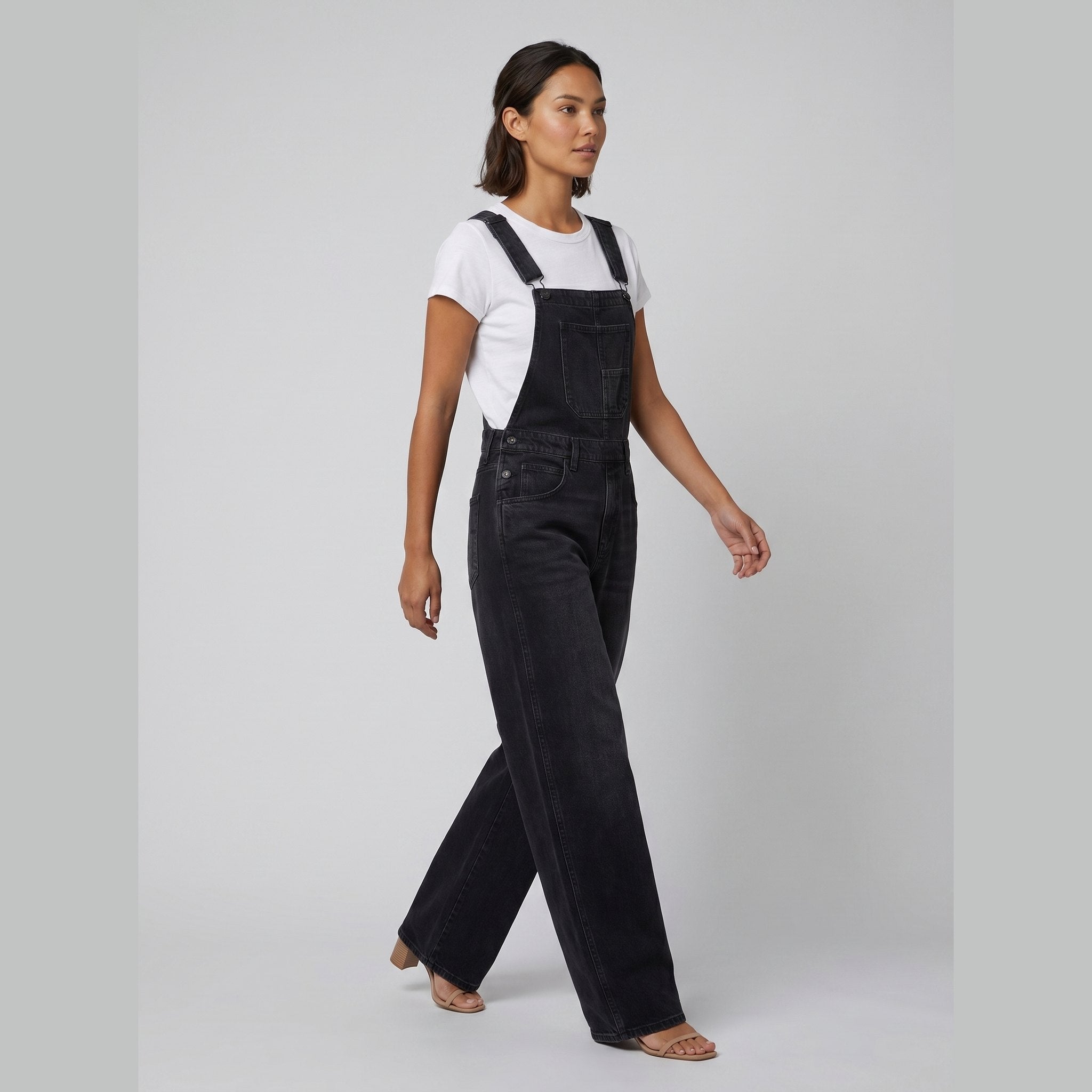 Cali | Denim Overalls for Women Soft-Washed Cotton, Wide-Leg Design