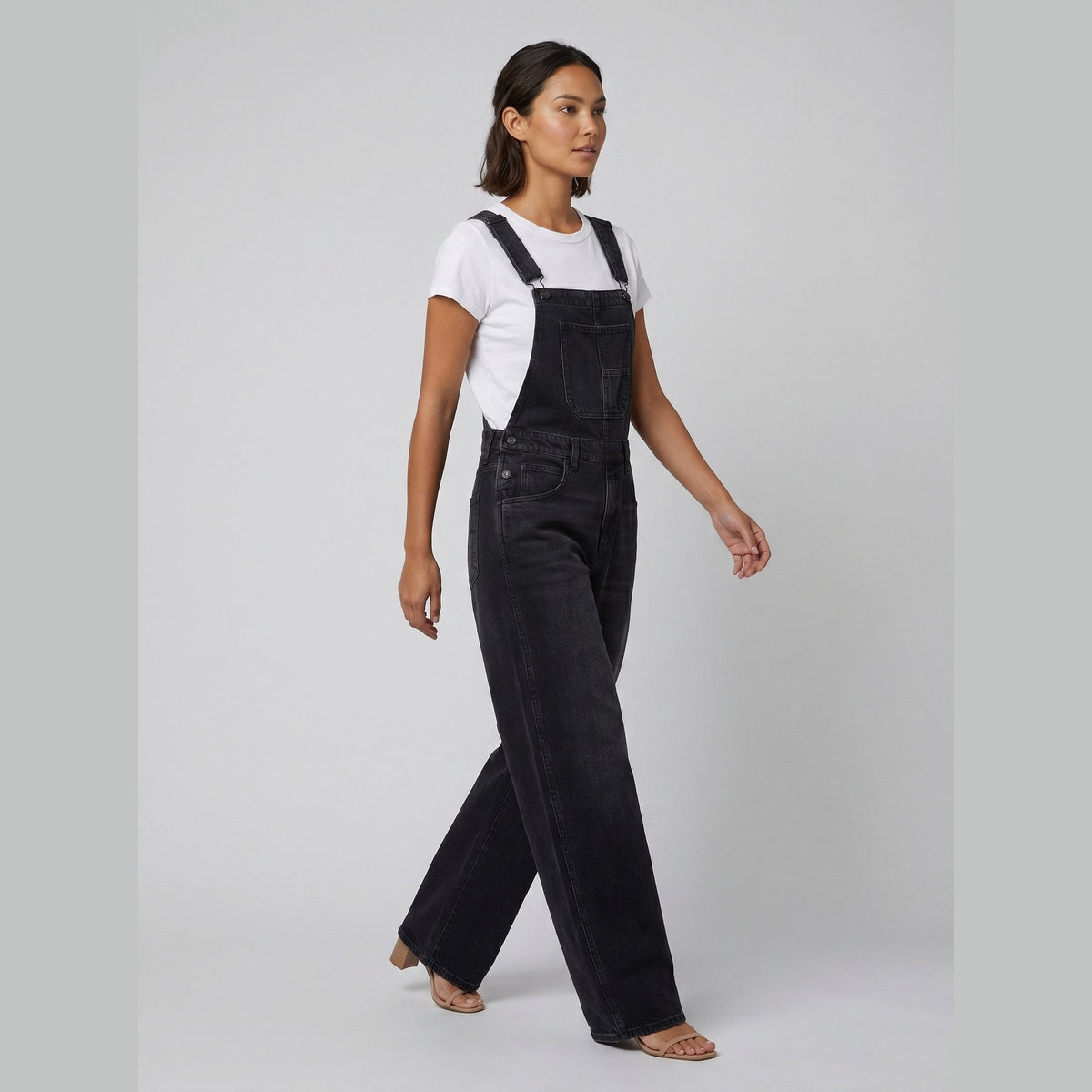 Cali | Denim Overalls for Women Soft-Washed Cotton, Wide-Leg Design