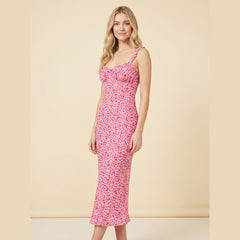Cami | Floral Dress Bohemian Midi, Slim Fit Summer Dress for Women