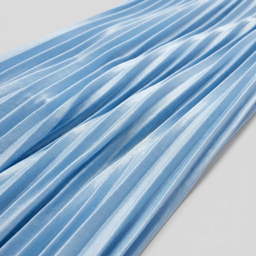 Catherine | Maxi Dress Asymmetrical Pleated, Baby-Blue Long Dress for Women