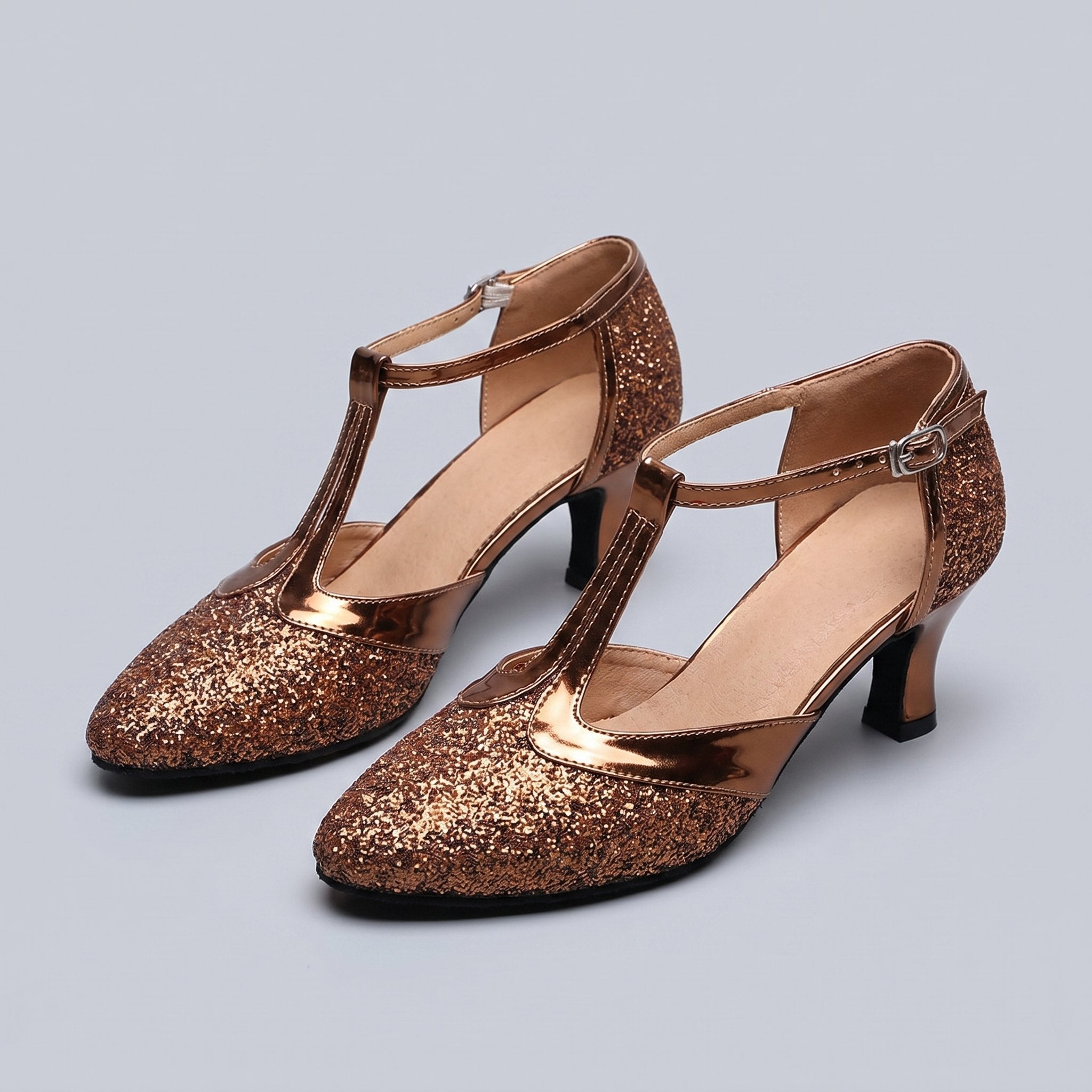 Chi | Luxe T-Strap Dance Heels Leatherette Ballroom Shoes