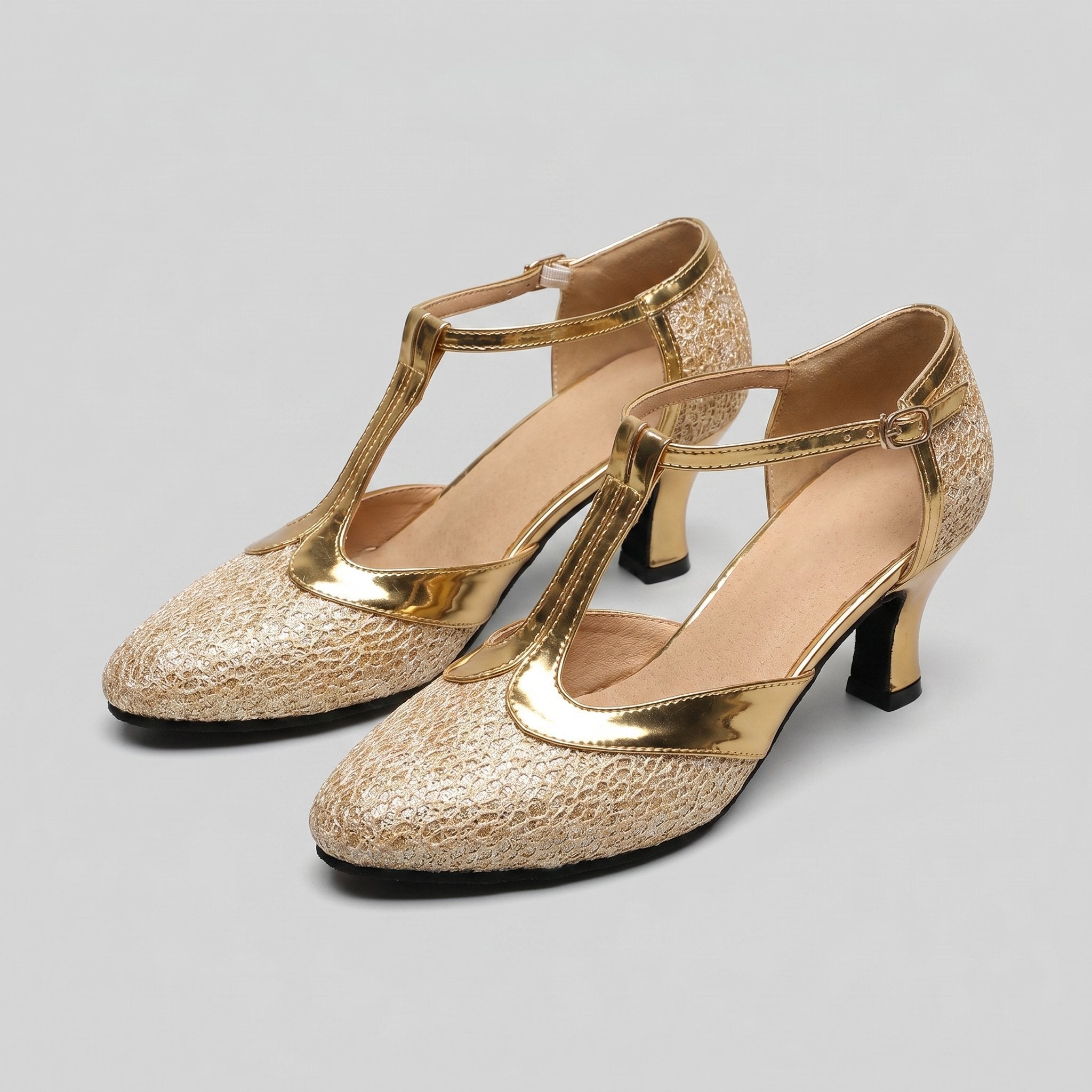 Chi | Luxe T-Strap Dance Heels Leatherette Ballroom Shoes