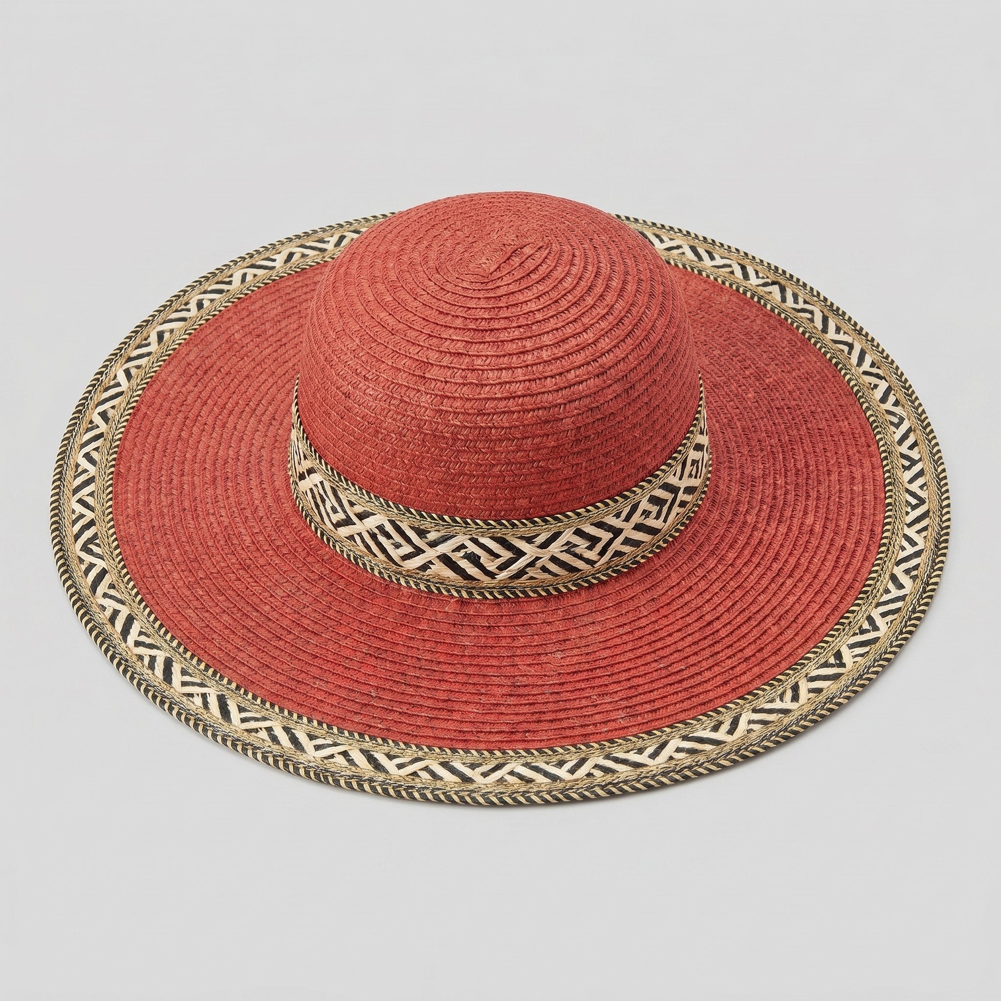Chic Floppy Hat & Handbag Set | Durable Straw Woven, Patchwork Design