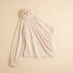 Chic | One Shoulder Blouse Asymmetrical Chiffon Design, Regular Fit