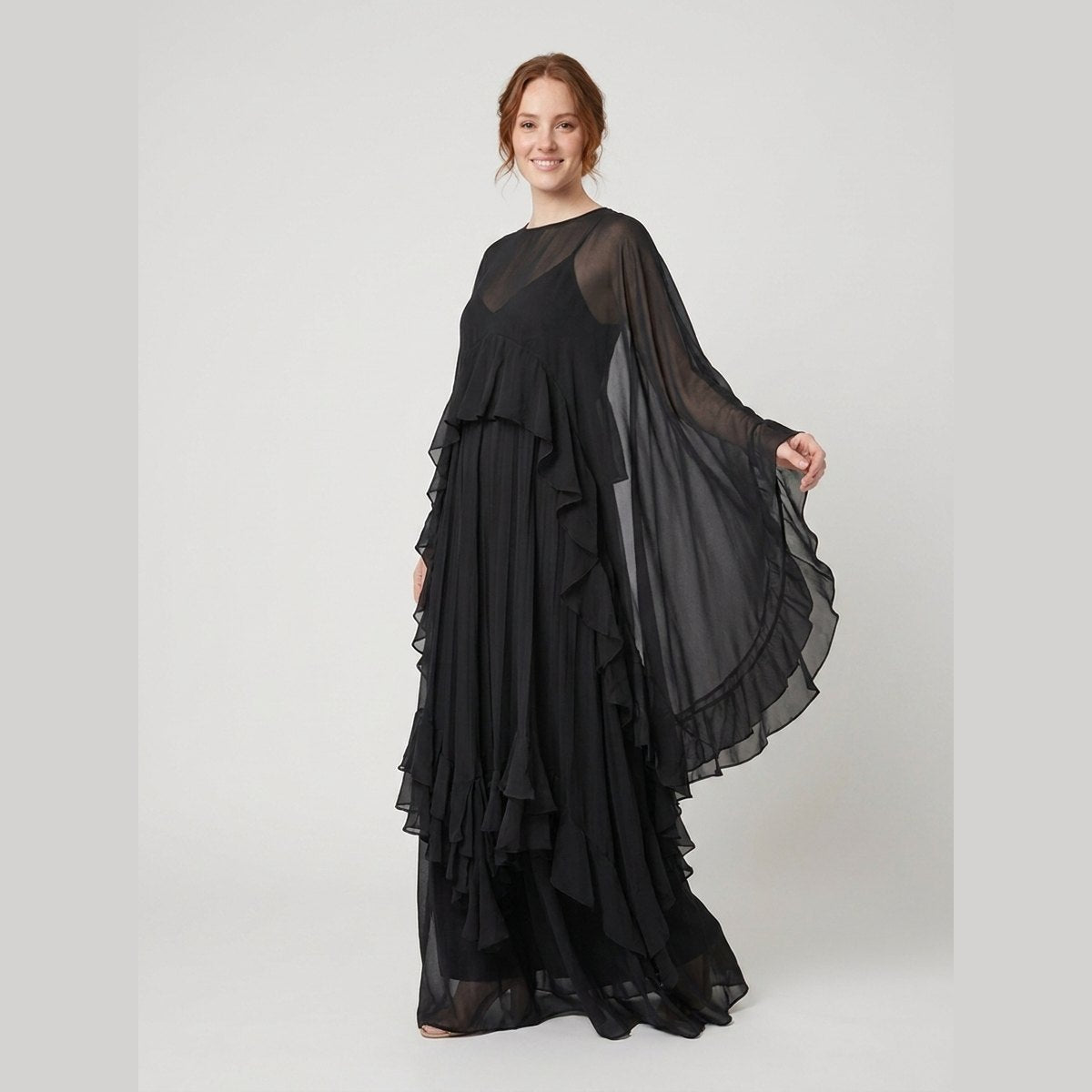 Cindy | Chiffon Dress, Sheer Layered Maxi, Perfect for Weddings and Summer Events