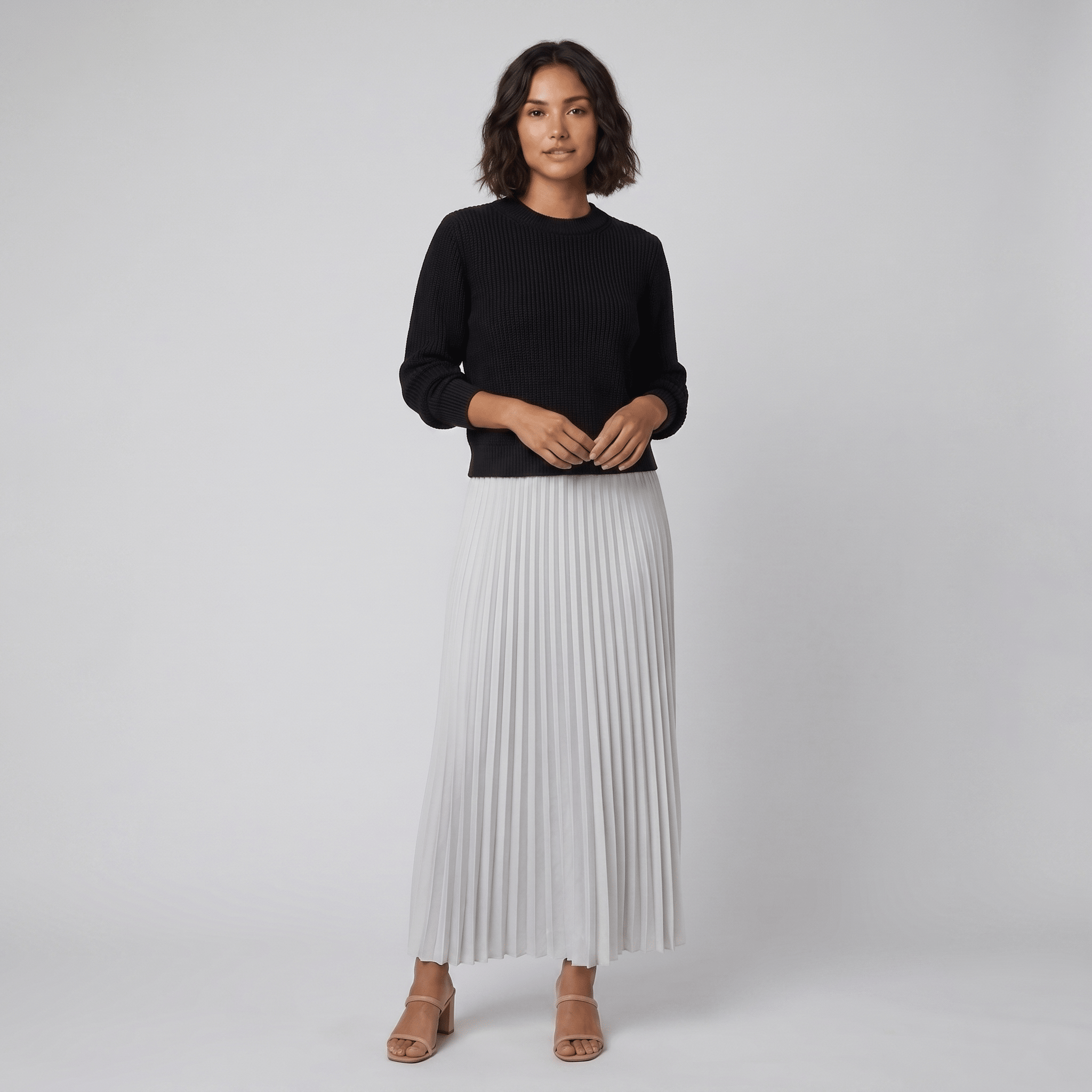 Clara | Chic Pullover and Pleated Skirt Set