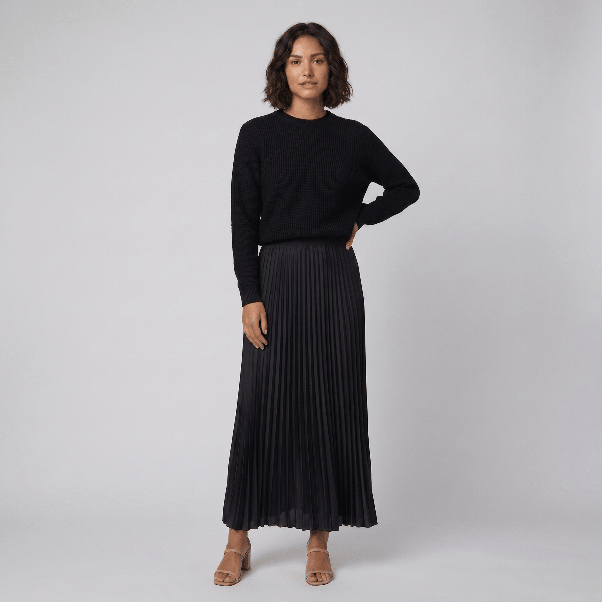 Clara | Chic Pullover and Pleated Skirt Set