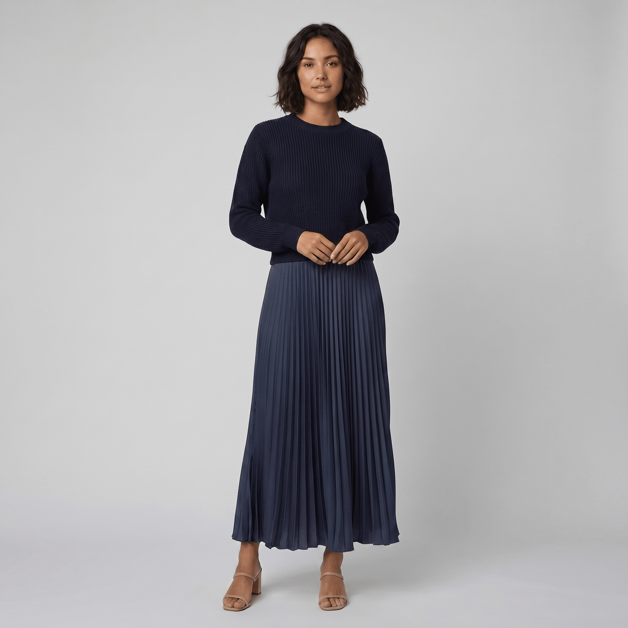 Clara | Chic Pullover and Pleated Skirt Set