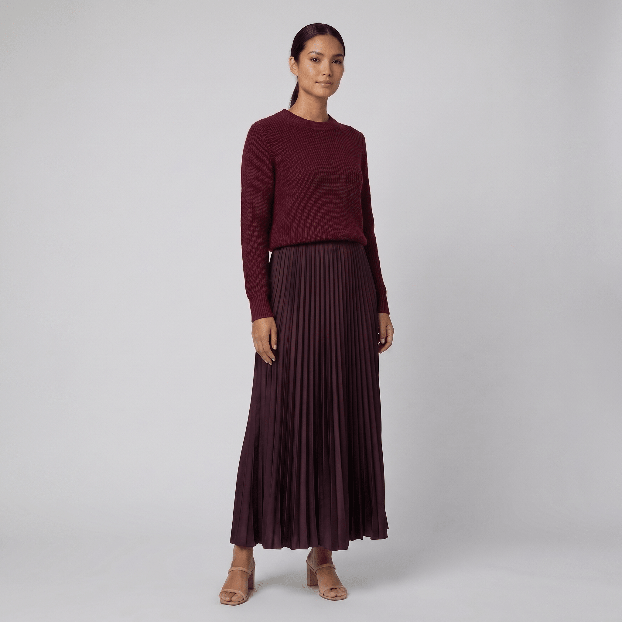 Clara | Chic Pullover and Pleated Skirt Set