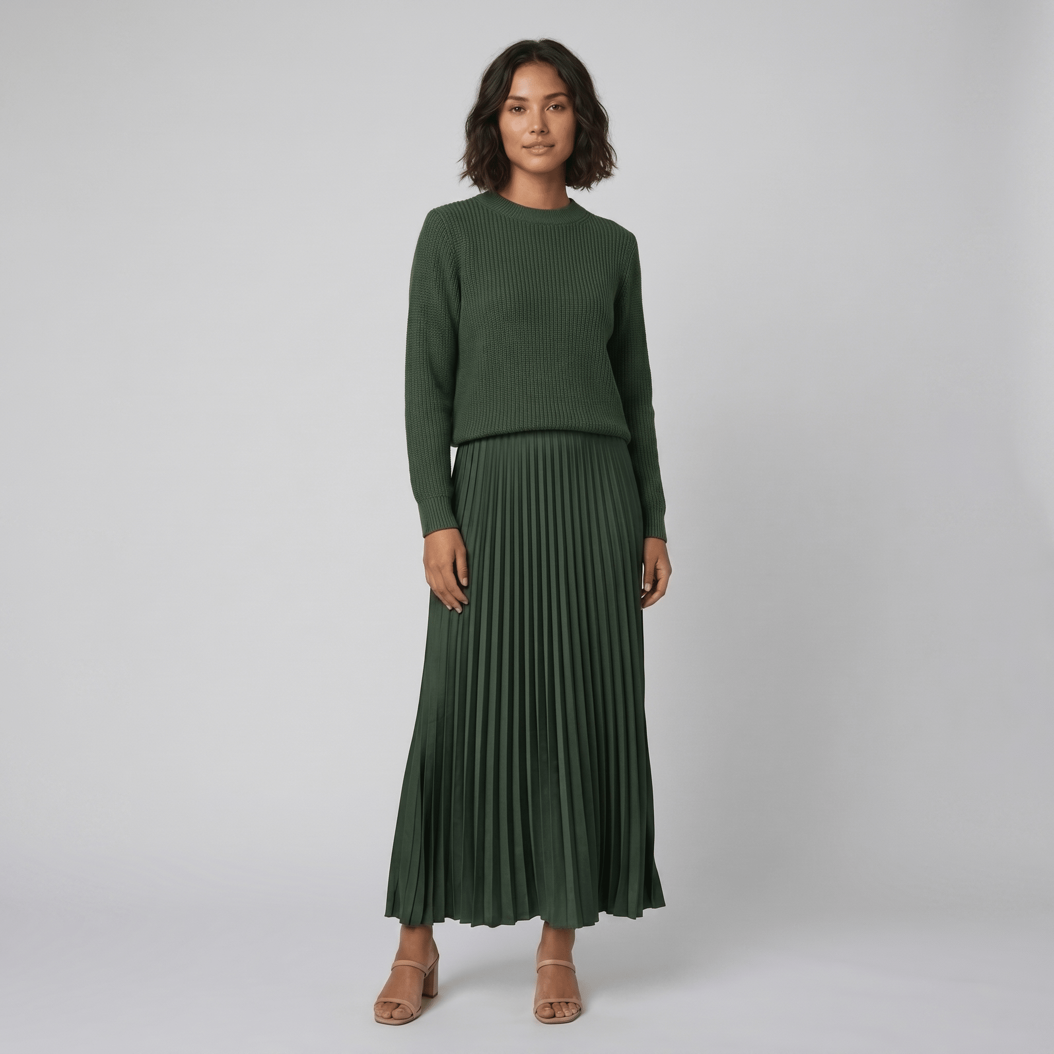 Clara | Chic Pullover and Pleated Skirt Set