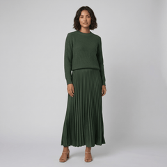 Clara | Chic Pullover and Pleated Skirt Set