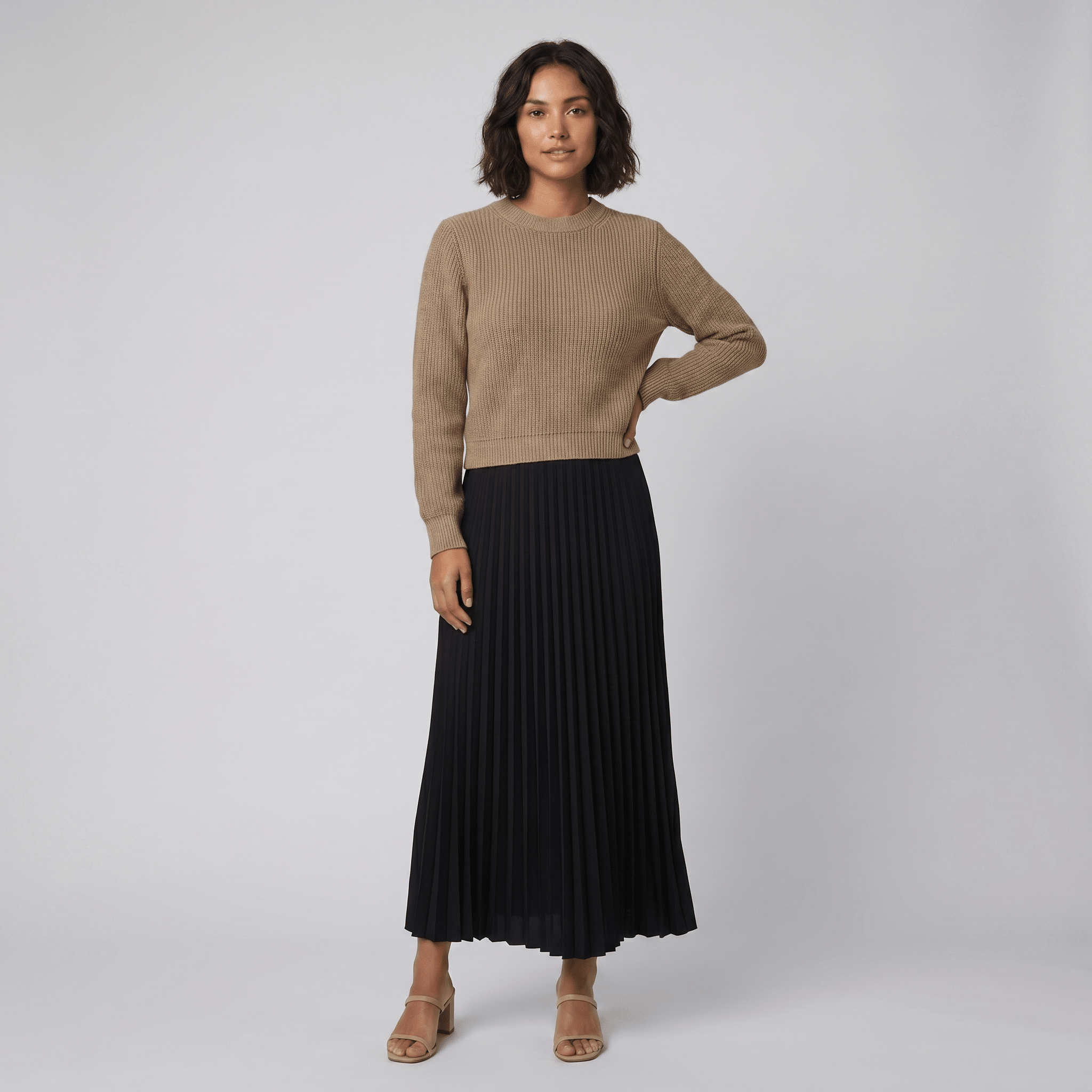 Clara | Chic Pullover and Pleated Skirt Set