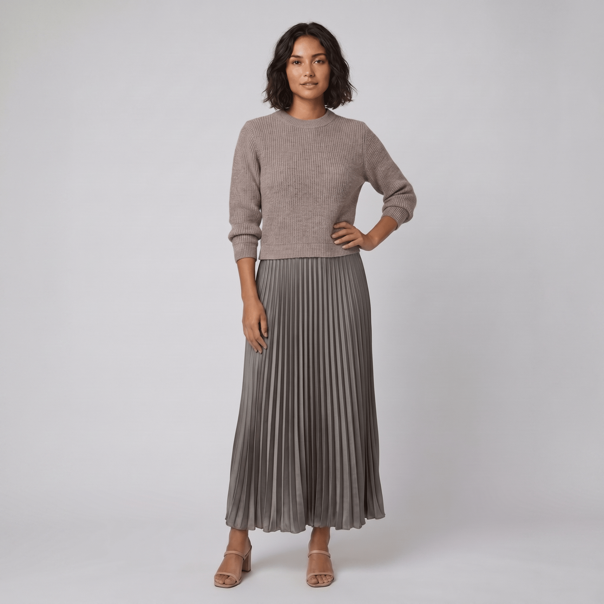 Clara | Chic Pullover and Pleated Skirt Set