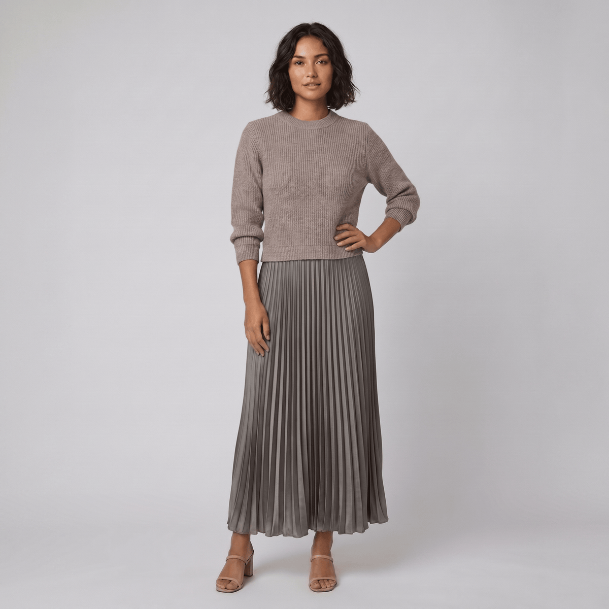 Clara | Chic Pullover and Pleated Skirt Set