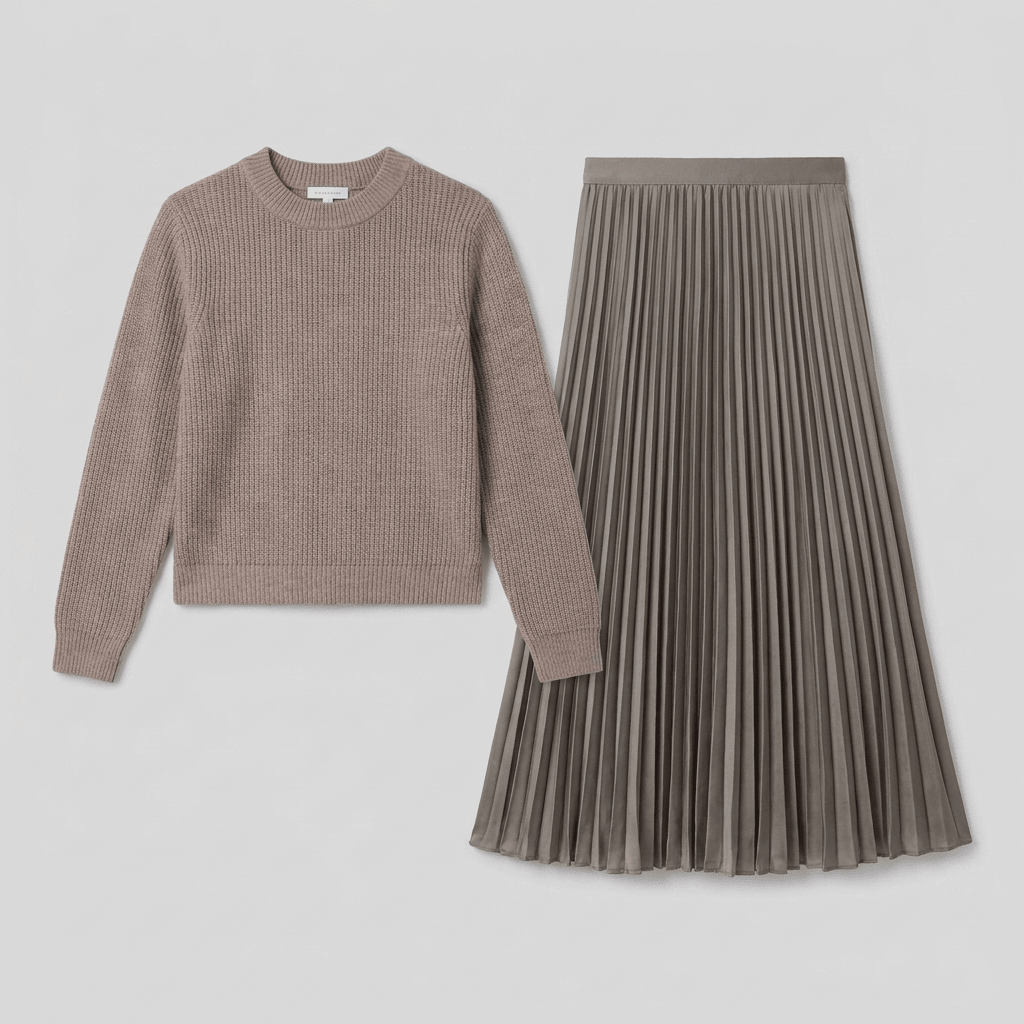Clara | Chic Pullover and Pleated Skirt Set