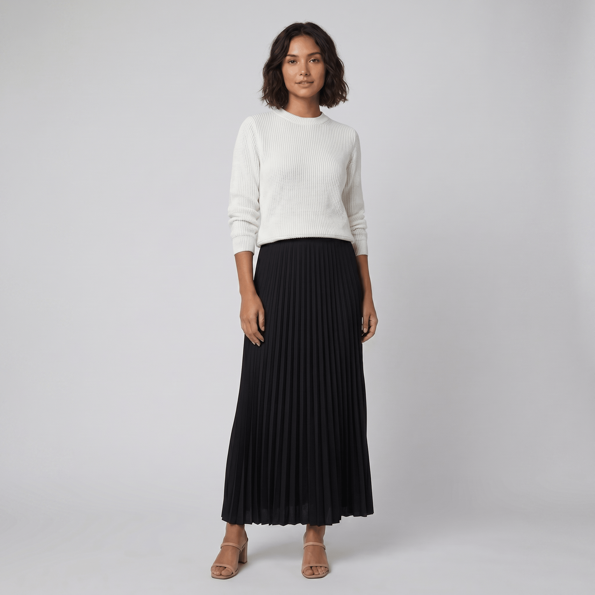 Clara | Chic Pullover and Pleated Skirt Set