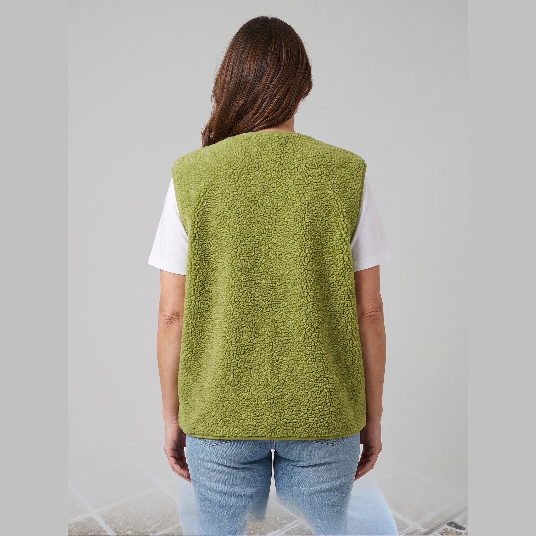 Cleo Fleece Vest Women | High-Pile Sherpa, Oversized Fit